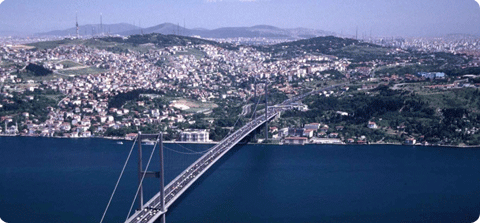 Aerial View of the European Shore of Istanbul, Turkey