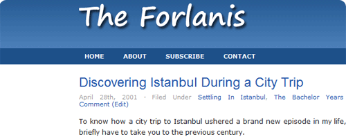 Weblog of The Forlanis in Istanbul, Turkey Weblog of The Forlanis in Istanbul, Turkey