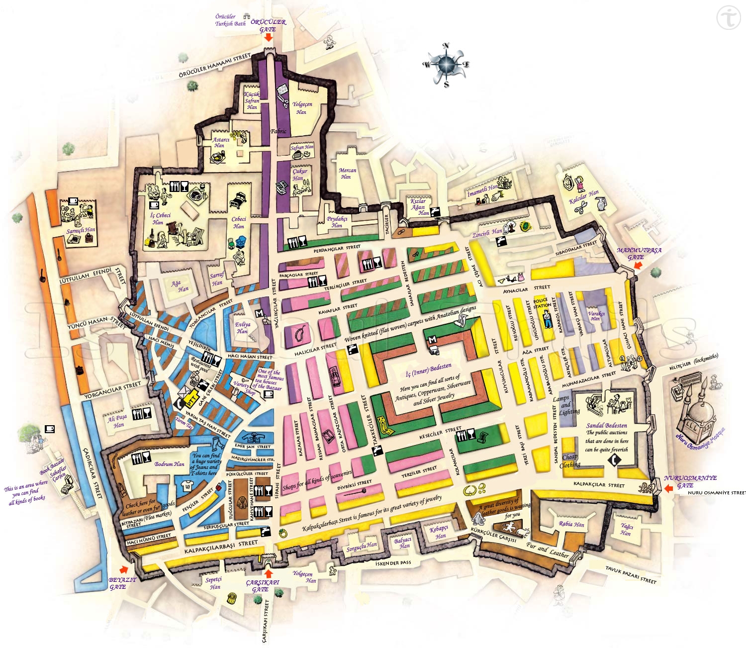 Carte d'Istanbul : Plan touristique Istanbul