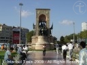Taksim Square with the Repubic Monument (Taksim Meydanı) in Istanbul, Turkey.