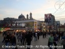 The entrance to Istiklal Caddesi seen from Taksim Square in Istanbul, Turkey.