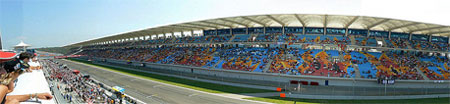 The grandstand of the Turkish Formula One Grand Prix in Istanbul Park, Turkey.