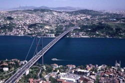 The first Bosphorus bridge in Istanbul.